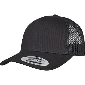 5-Panel retro trucker cap (6506) - Black, One size