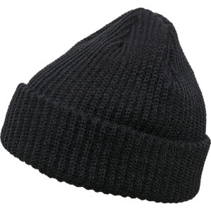 Rib beanie (1502RB) - Black, One size