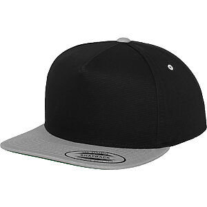 Classic 5-panel snapback (6007T) - Black/Silver, One size