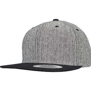 Melange solid snapback (6089MS) - Black Melange Black, One size