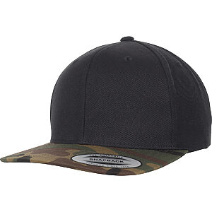 Classic snapback 2-tone camo (6089TC) - Black/Green Camo, One size