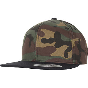 Classic snapback 2-tone camo (6089TC) - Green Camo/Black, One size