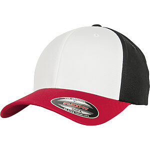 3-tone Flexfit (6277TT) - Red/White/Black, S/M