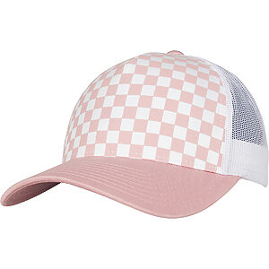 Checkerboard retro trucker (6506CB) - Light Rose/White, One size