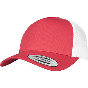 5-panel retro trucker 2-tone cap (6506T) - Red/White, One size