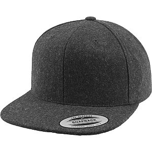 Melton wool snapback (6689M) - Dark Grey, One size
