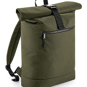 Recycled rolled-top backpack - Military Green, One size