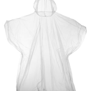 Kids emergency hooded plastic poncho - Clear, One size