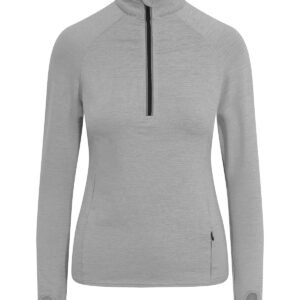 Women's Cool Flex long half-zip top - Silver* Grey, XS