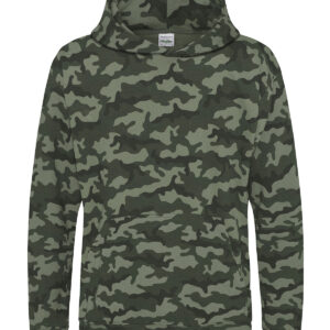 Kids camo hoodie - Green Camo, 3/4 Yrs