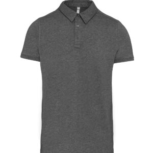 Jersey knit polo shirt - Grey Heather, S