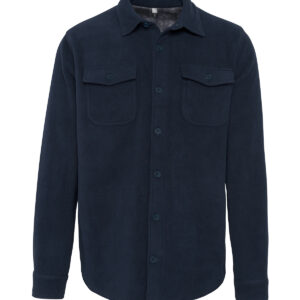 Sherpa-lined fleece overshirt - Navy/Storm Grey, S