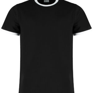 Fashion fit ringer tee - Black White, XS