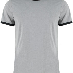 Fashion fit ringer tee - Light Grey Marl/Black, XS