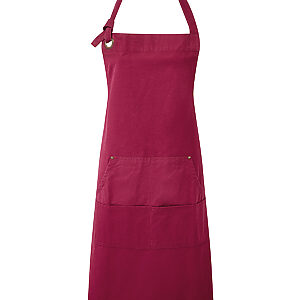 Calibre heavy cotton canvas pocket apron - Burgundy, One size