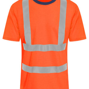 High visibility t-shirt - HV Orange/Navy, S
