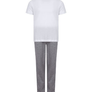 Kids long pyjamas - White/Heather Grey, 3/4 Yrs