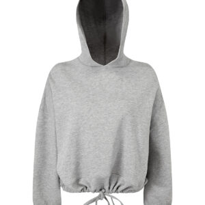 Women's TriDri® cropped oversize hoodie - Heather Grey, XXS