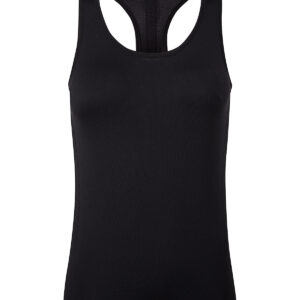 Women's TriDri® seamless '3D fit' multi-sport sculpt vest - Full Black, XS