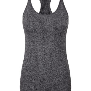 Women's TriDri® seamless '3D fit' multi-sport sculpt vest with secret support - Black Melange, XS