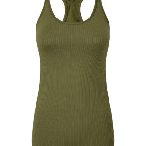 Women's TriDri® seamless '3D fit' multi-sport sculpt vest with secret support - Olive, XS