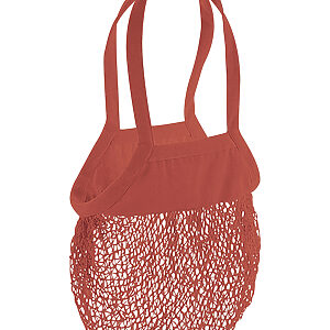 Organic cotton mesh grocery bag - Orange Rust, One size