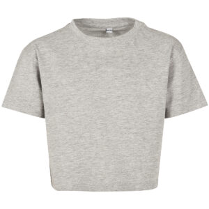 Girls cropped Jersey tee - Heather Grey, 4/6 Years