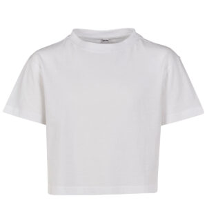 Girls cropped Jersey tee - White, 4/6 Years