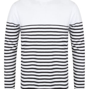 Long sleeve Breton striped T - White/Navy, XS