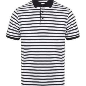 Striped Jersey polo shirt - White/Navy, XS