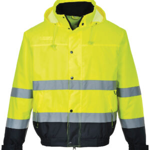 Hi-vis bomber jacket (S463/S226) - Hi-Vis Yellow/Navy, S