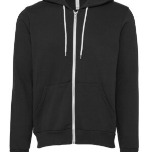 Unisex polycotton fleece full-zip hoodie - DTG Dark Grey, XS