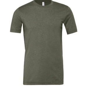 Unisex heather CVC short sleeve t-shirt - Heather Military Green, XS