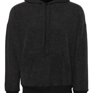 Unisex sueded fleece pullover hoodie - Black Heather, XS