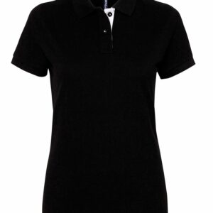 Women's contrast polo - Black White, XS