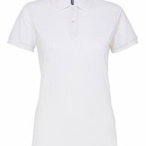 Women’s polycotton blend polo - White, XS