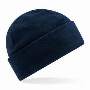 Recycled fleece cuffed beanie - French Navy, One size