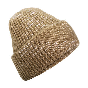 Chunky knit reverse patch beanie - Espresso Haze, One size