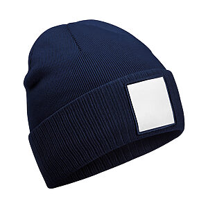 Appliqué patch beanie - Oxford Navy/White, One size