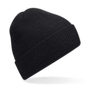 Polylana® ribbed beanie - Black, One size