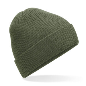 Polylana® ribbed beanie - Olive Green, One size