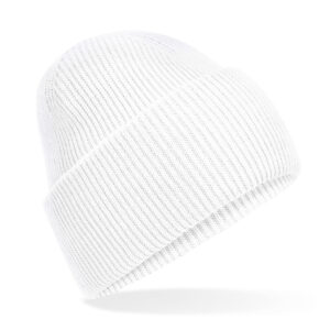 Classic engineered deep-cuffed beanie - White, One size