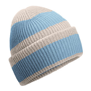 Colour block beanie - Natural Stone/Dusty Blue, One size