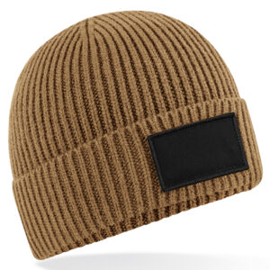Fashion patch beanie - Biscuit/Black, One size