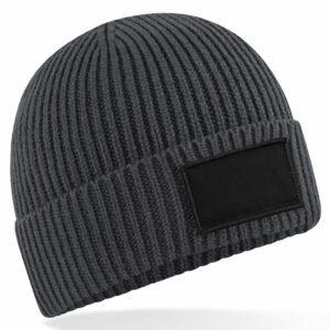 Fashion patch beanie - Graphite Grey/Black, One size