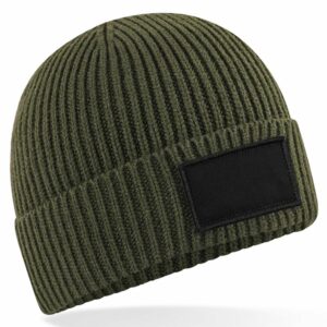 Fashion patch beanie - Military Green/Black, One size
