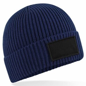 Fashion patch beanie - Oxford Navy/Black, One size