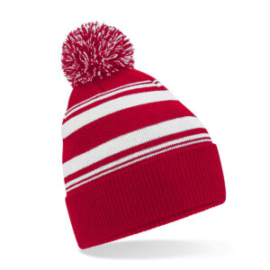 Striped fan beanie - Classic Red/White, One size