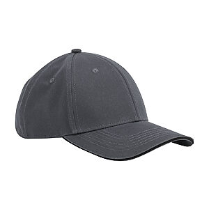 EarthAware® classic organic cotton 6-panel cap – sandwich peak - Graphite Grey/Black, One size