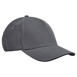 EarthAware® classic organic cotton 5-panel cap – sandwich peak - Graphite Grey/Black, One size